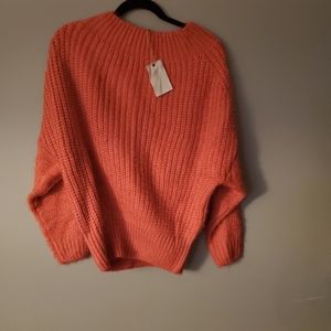 Salmon Pink Easel heavy knit sweater